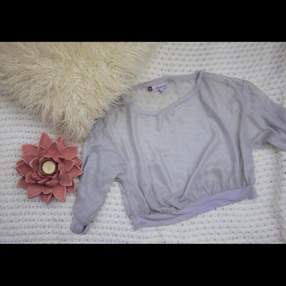 Sheer Jennifer Lopez Long Sleeve Shirt Size Medium